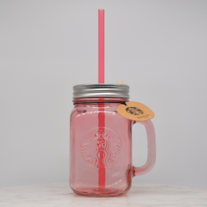 Pink Glass Mason Jar