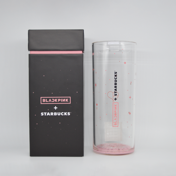 Black Pink Collab Glitter Glass Tumbler