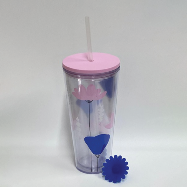 Pink & Blue Floral Tumbler