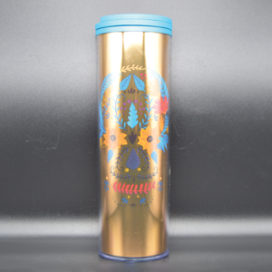 Mexico Gold Dia de Los Muertos Tumbler (Teal Lid)