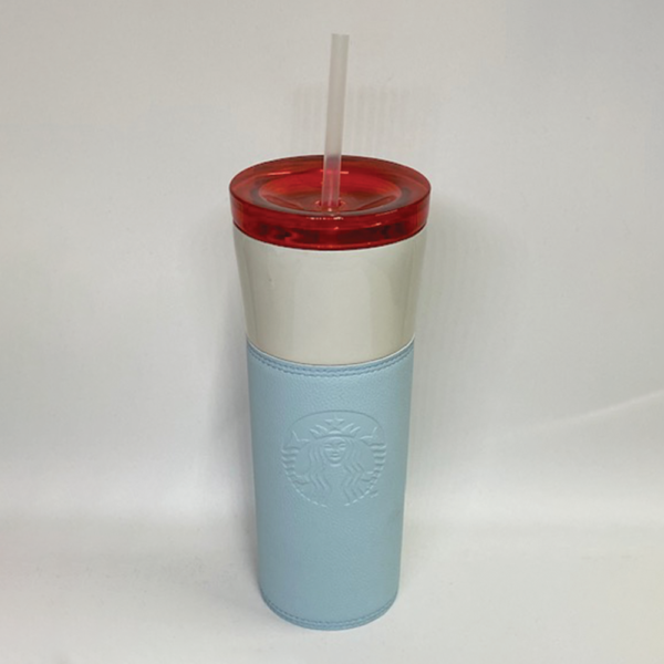 Korea Red with Blue Pleater Stainless Tumbler